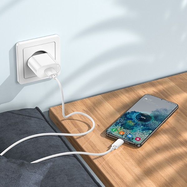 Фото - Сетевое зарядное устройство HOCO C109A QC3.0 charger set(Micro) White (6931474784827)