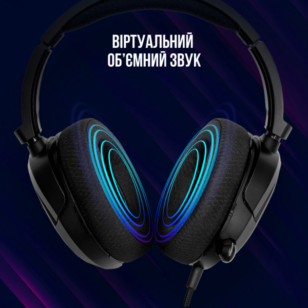 Фото - Гарнітура дротова ігрова Lorgar Kaya 360 Gaming 7.1 USB Black (LRG-GHS360)