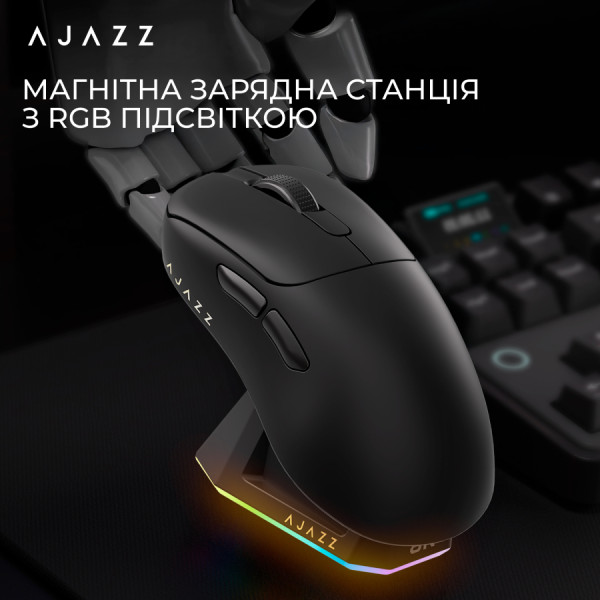 Фото - Миша бездротова ігрова Ajazz AJ179PRO -3 Mod-Black-Pixart 3395-8K (AJ179-PRO-B)