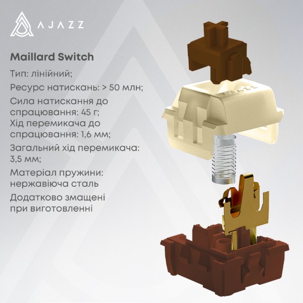 Фото - Клавіатура бездротова ігрова Ajazz AK870 V2 Side Contour White (AK870-V2-S-W)