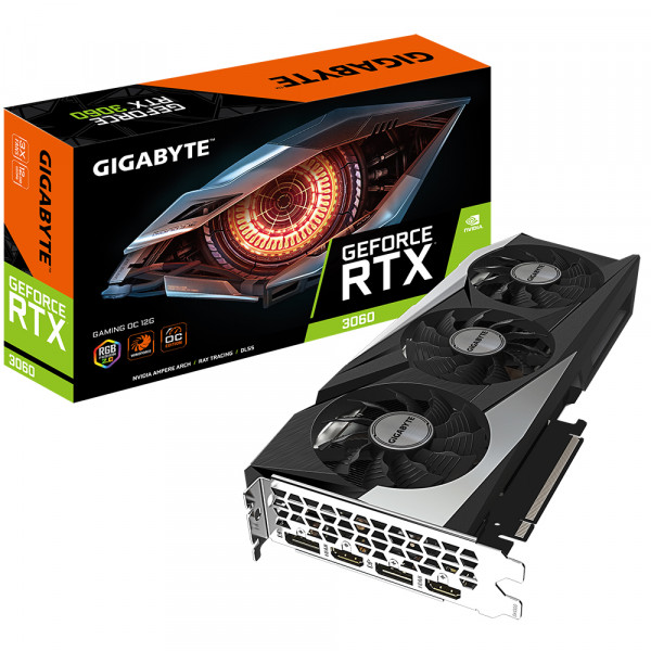 【美品】NVIDIA GeForce RTX3060 12GB OC Видеокарта Gigabyte RTX 3060 Gaming OC 12GB GDDR6 (GV-N3060GAMING