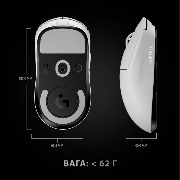 Фото - Миша бездротова ігрова Logitech G Pro X Superlight White (910-005942)