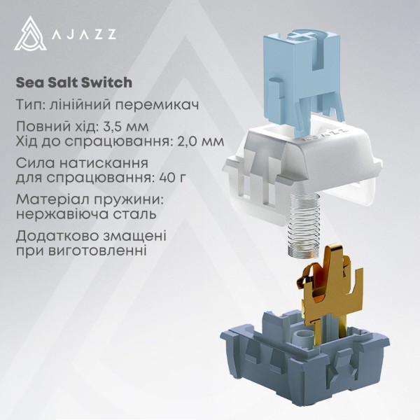 Фото - Клавіатура дротова ігрова Ajazz AK650 Sea Salt switches Blue White Blue (AK650-SS-BWB)