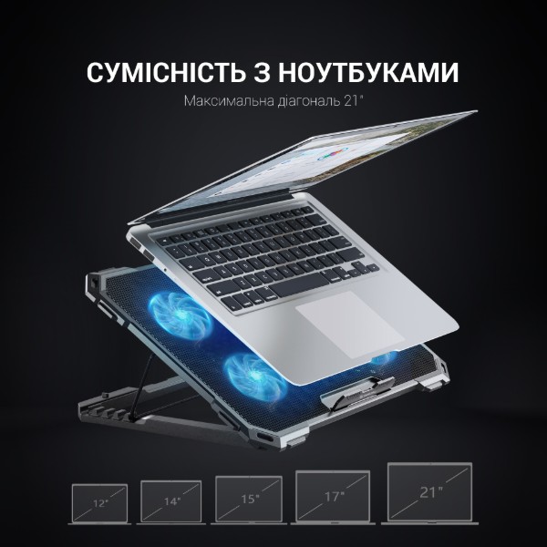 Фото - Підставка під ноутбук охолоджуюча GamePro CP485 Black