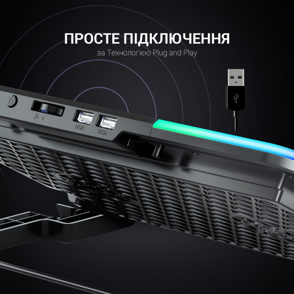 Фото - Підставка під ноутбук охолоджуюча GamePro CP670 Black