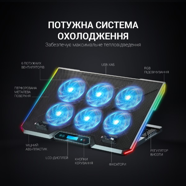 Фото - Підставка під ноутбук охолоджуюча GamePro CP890 Black