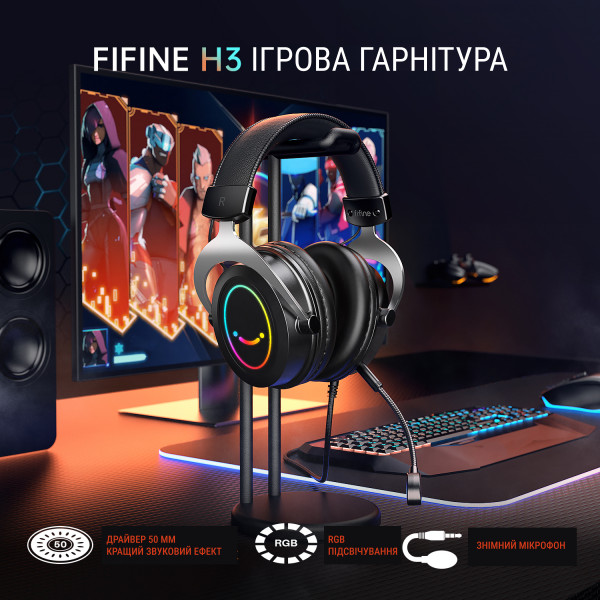 Фото - Гарнитура проводная игровая Fifine H3 Black