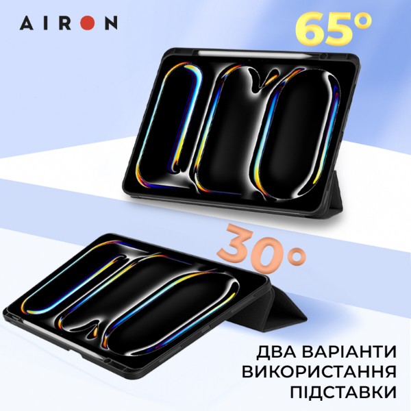 Фото - Чехол для планшета AIRON Premium SOFT for Apple iPad Pro 11 2024 с защ. пленкой и салфеткой Black (4822352781128)
