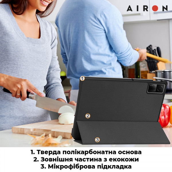 Фото - Чохол для планшету AIRON Premium for Xiaomi Redmi Pad SE 11 2023 із захисною плівкою та серветкою Black (4822352781105)