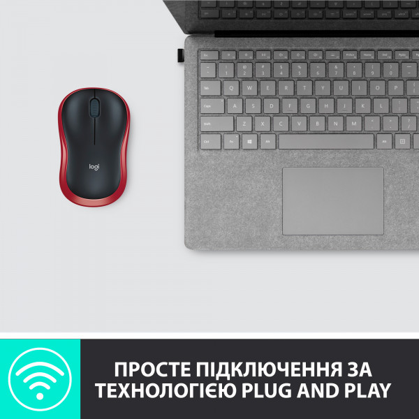Фото - Мышь беспроводная Logitech M185 WL Red 910-002240