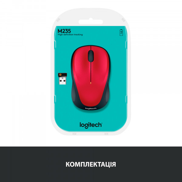 Фото - Миша бездротова Logitech M235 WL Red (910-002496)