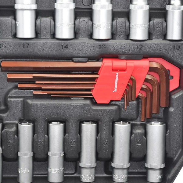 Фото - Набор инструментов Haisser 1/2" i 3/8" i 1/4" 150 ед. (70232)