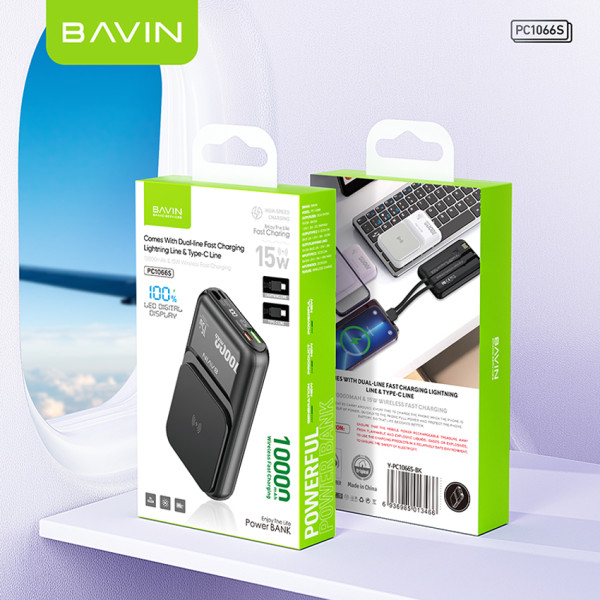 Фото - Батарея мобільна Bavin PC1066S 10000 mAh Wireless FAST CHARGING 22.5W White (Y-PC1066S-WH)