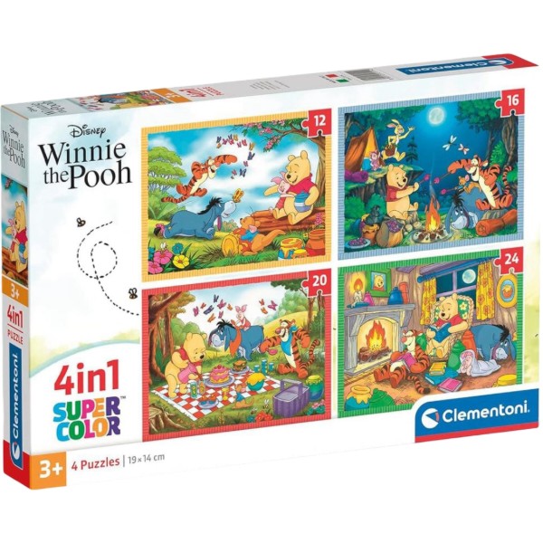 Фото - Пазлы (3-4 года) Clementoni Winnie the Pooh 12,16,20 та 24 эл. (21514)
