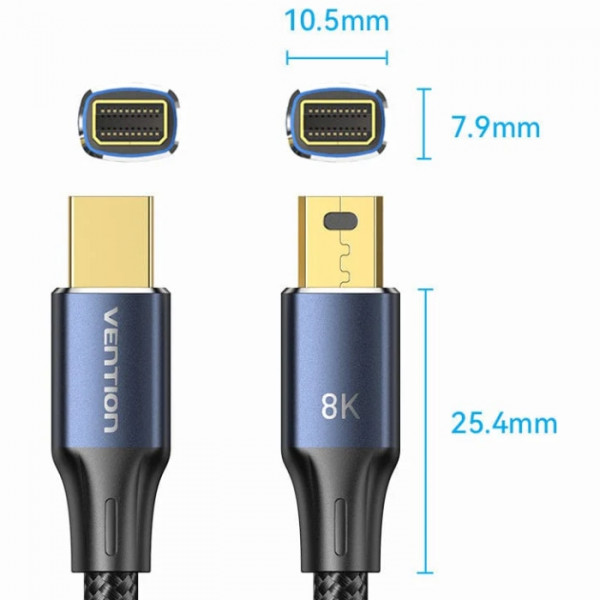 Фото - Кабель Vention DisplayPort mini M - mini M 2.0м, V1.4 (HCGLH)