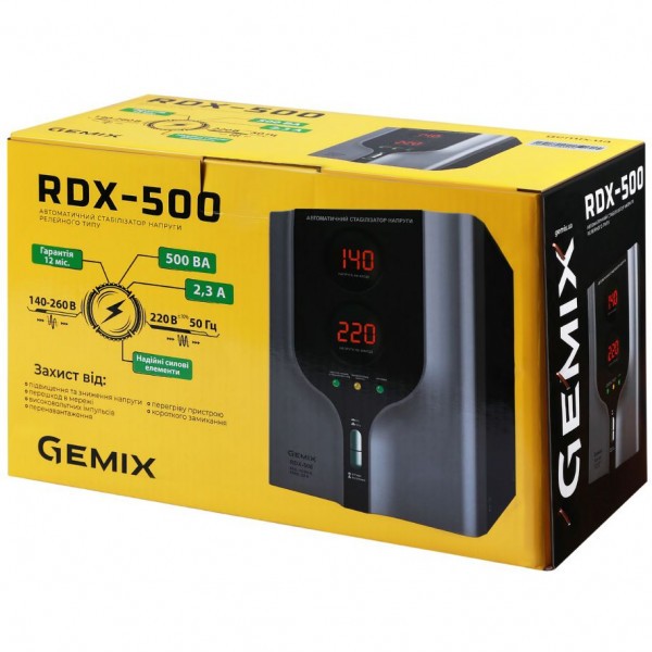 Фото - Стабілізатор напруги Gemix RDX-500