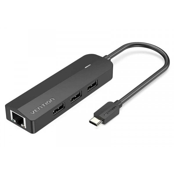Фото - Хаб USB Vention USB 3.1 Type-C 3xUSB 2.0+MicroUSB+RJ45 (TGOBB)