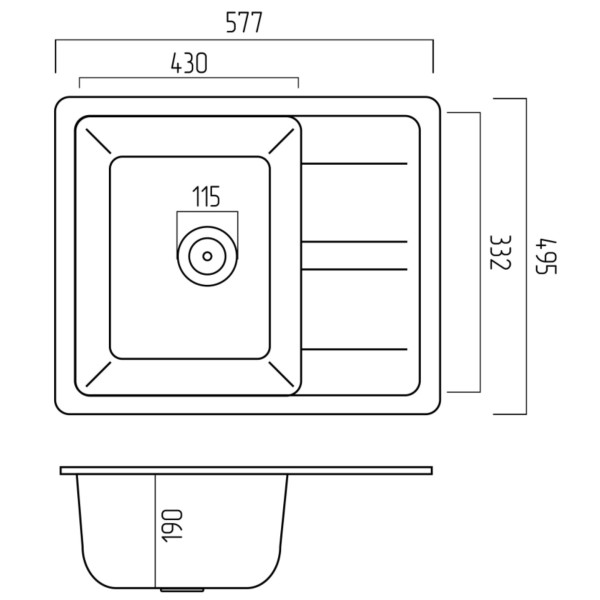 Фото - Мойка кухонная VALESO 5851 ARIA матовая Черный металлик