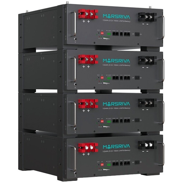 Фото - Батарея для сонячного інвертора Marsriva LiFePO4 Battery,51.2V/100Ah, Brand new REPT cell, Grad (MR-LFP5.12-LRT)