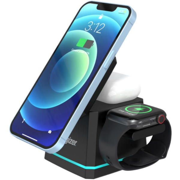 Фото - Бездротовий зарядний пристрій Energizer 15W 3-in-1 Magnetic Wireless Fast Charger Black (WCP307)