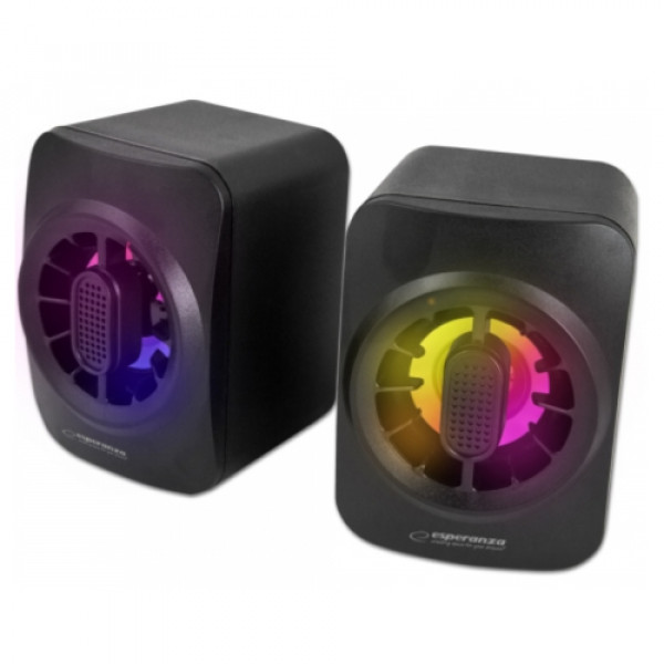 Фото - Комп'ютерна акустика компактна 2.0 Esperanza Led Rainbow Sakara (EGS104) Sakara