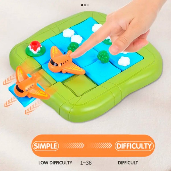Фото - Настольная игра (5-7 лет) SEN ZHI GU пятнашки с самолетом (920-3)