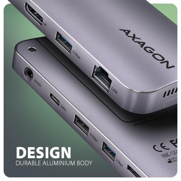 Фото - Хаб USB AXAGON USB-C GEN2COMBO 12-в-1 PD 100W (HMC-12GM2)