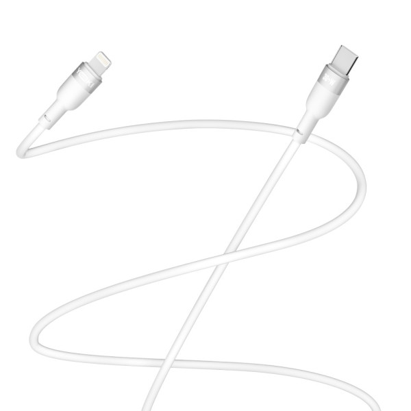Фото - Кабель YOKI SILICONE Type-C to Lightning 30W 1.2m White (YK-SI50)