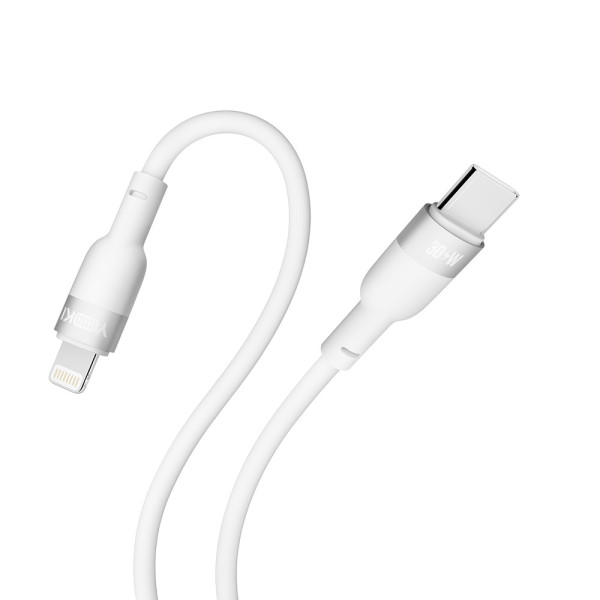 Фото - Кабель YOKI SILICONE Type-C to Lightning 30W 1.2m White (YK-SI50)
