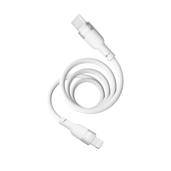 Фото - Кабель YOKI SILICONE Type-C to Lightning 30W 1.2m White (YK-SI50)