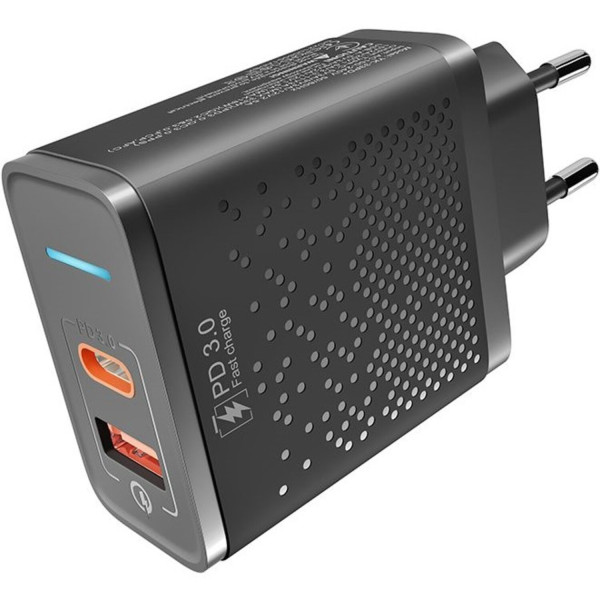 Фото - Мережевий зарядний пристрій YOKI Led Series QC 33W Black (YK-33PD)