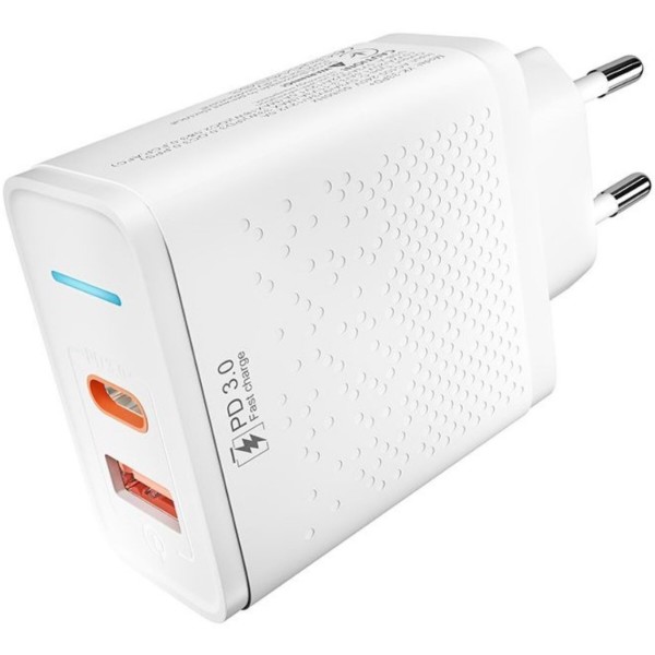 Фото - Мережевий зарядний пристрій YOKI Led Series 33W White (YK-33PD+QC)