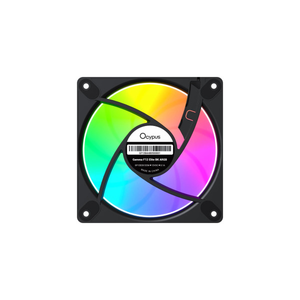 Фото - Корпусний вентилятор OCYPUS 120MM GAMMA F12 ELITE BK ARGB (GAMMA-F12-BK1AM00E-GL)