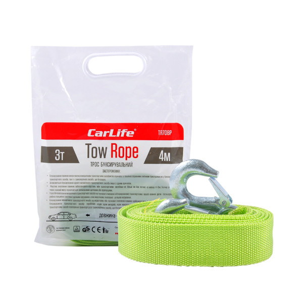 Фото - Буксировочный трос CarLife 3т, 4м (TR708/P)