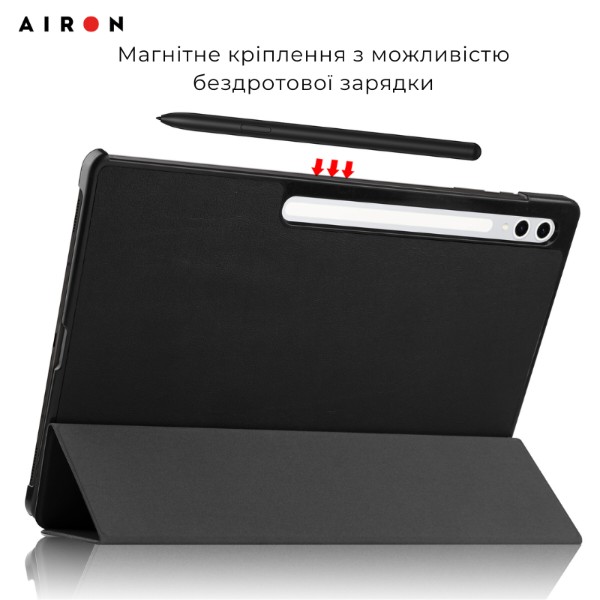 Фото - Чехол для планшета AIRON Premium для Samsung Galaxy Tab S10 Ultra 14.6 2024 с защитной пленкой и салфеткой Black (4822356758484)