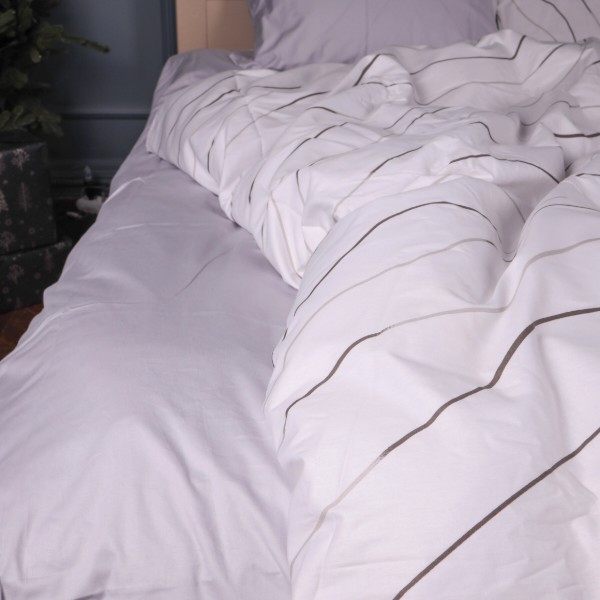Фото - Комплект постільної білизни MirSon King Size 220х240 см 22-1436 Gray Line (2200012405062)