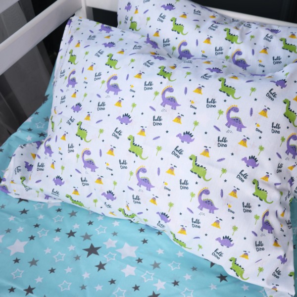 Фото - Комплект постільної білизни дитячий MirSon 110x140 см Kids Time 18-0001 Hello Dino Бязь (2200006974727)
