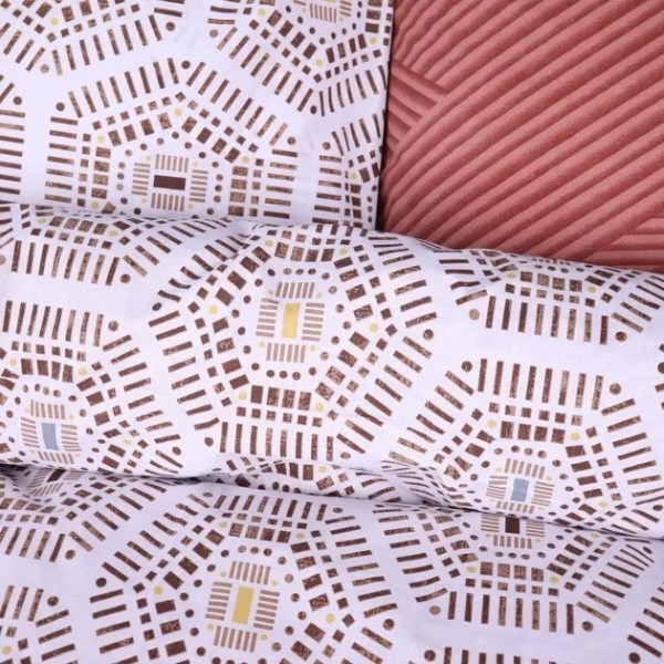 Фото - Комплект постельного белья MirSon Бязь 17-0739 Amber Geometrics 175х210 см (2200010842609)
