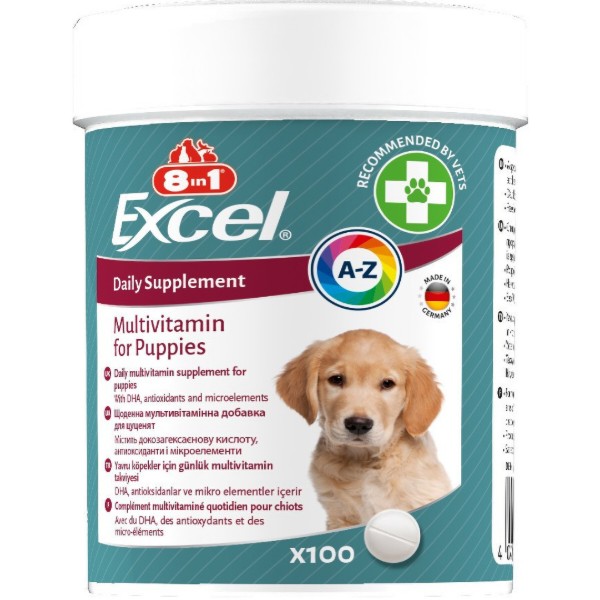 Фото - Витамины для собак 8in1 Excel Multi Vitamin Puppy для щенков и молодых собак 100 шт. (4048422183846)