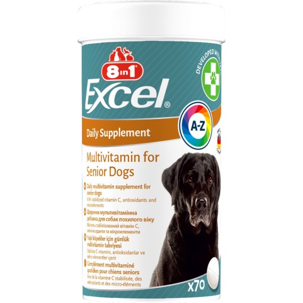 Фото - Витамины для собак 8in1 Excel Multi Vitamin Senior для пожилых людей 70 шт. (4048422183907)