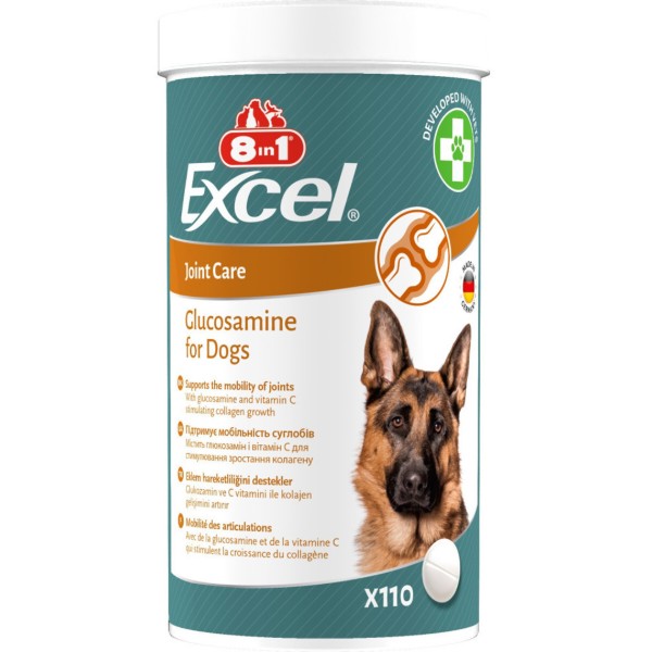 Фото - Витамины для собак 8in1 Excel Glucosamine для щенков и взрослых собак 110 шт. (4048422184089) Фото - Витамины для собак 8in1 Excel Glucosamine для щенков и взрослых собак 110 шт. (4048422184089)