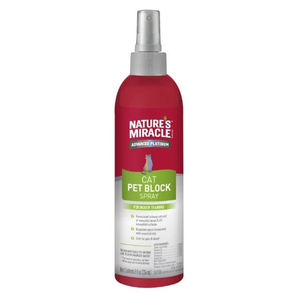 Фото - Спрей для кошек 8in1 Nature's Miracle JFC Pet Block Cat Repellent Spray отпугивающий 236 мл (18065057792)