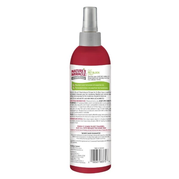 Фото - Спрей для кошек 8in1 Nature's Miracle JFC Pet Block Cat Repellent Spray отпугивающий 236 мл (18065057792)