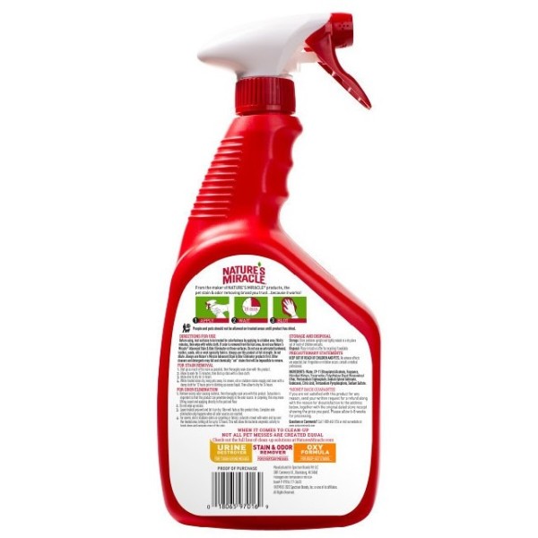 Фото - Средство для удаления пятен для животных 8in1 Nature's Miracle ADV Dog Stain and Odor Elimin Spray с усиленной формулой 946 мл (18065970169)
