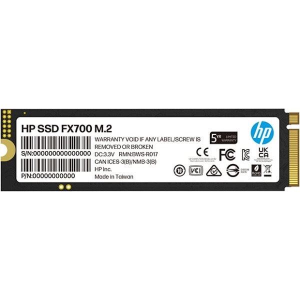 Фото - SSD-накопичувач внутрішній HP 1Tb FX700 M.2 PCIe 4.0 x4 NVMe 2.0 2280 TLC 3D V-NAND Retail (8U2N3AA)