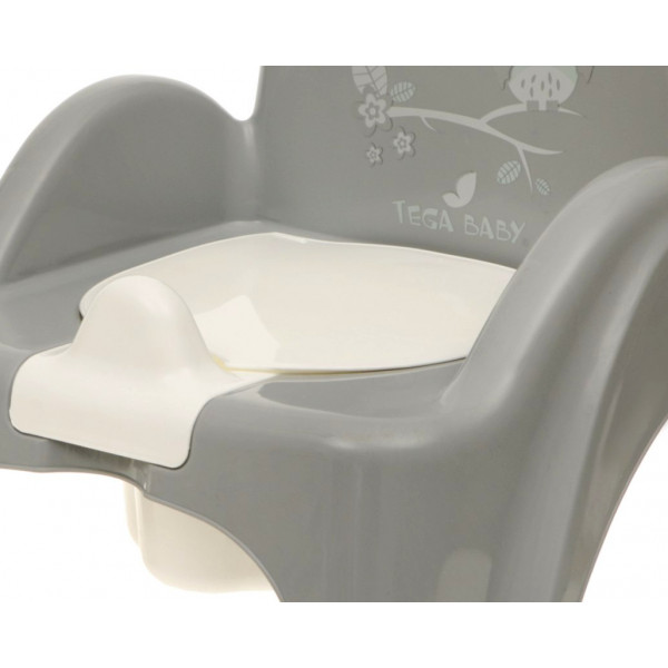 Фото - Горщик дитячий Tega Baby стільчик Сова з музикою Сірий (PO-064-106)