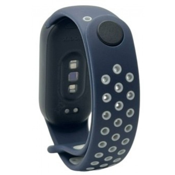 Фото - Ремінець для фітнес-браслета BeCover Vents Style for Xiaomi Mi Smart Band 9 Blue-White (711987)