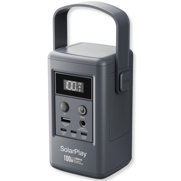 Фото - Зарядна станція універсальна SolarPlay Q100 (100W, 92.5Wh, 25000mAh) Grey (714897)