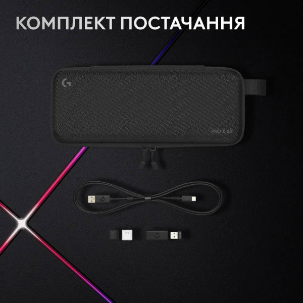 Фото - Клавіатура бездротова ігрова Logitech G Pro X 60 LightSpeed Black (920-011911)