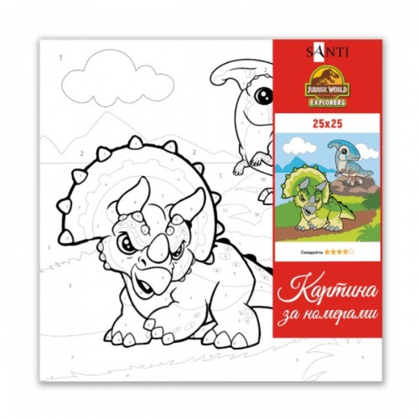 Фото - Картина по номерам Santi Jurassic World. Dino friends 25х25 см (955652)